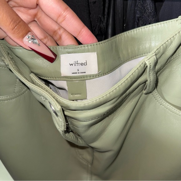 Wilfred Sage Green Faux Leather Mini Skirt - Picture 7 of 7